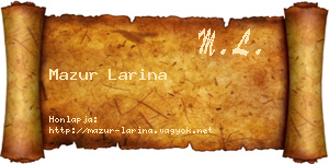 Mazur Larina névjegykártya